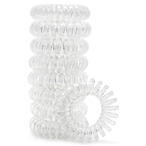 Kitsch Spiral Hair Ties for Women, Coil Hair Ties for Thick Hair, No Crease Hair Tie, Spiral Hair Ties No Damage, Hair Coils & Phone Cord Hair Ties for Thin Hair, Hair Ties Spiral, 8 pcs (Basics)