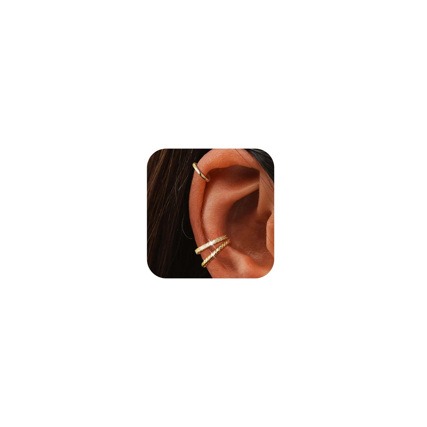 Ear Cuff Crawler Earrings for Women Helix Hook Earrings Wrap Snowflake Rhinestone Lightning Bolt Piercing Jewelry Trendy