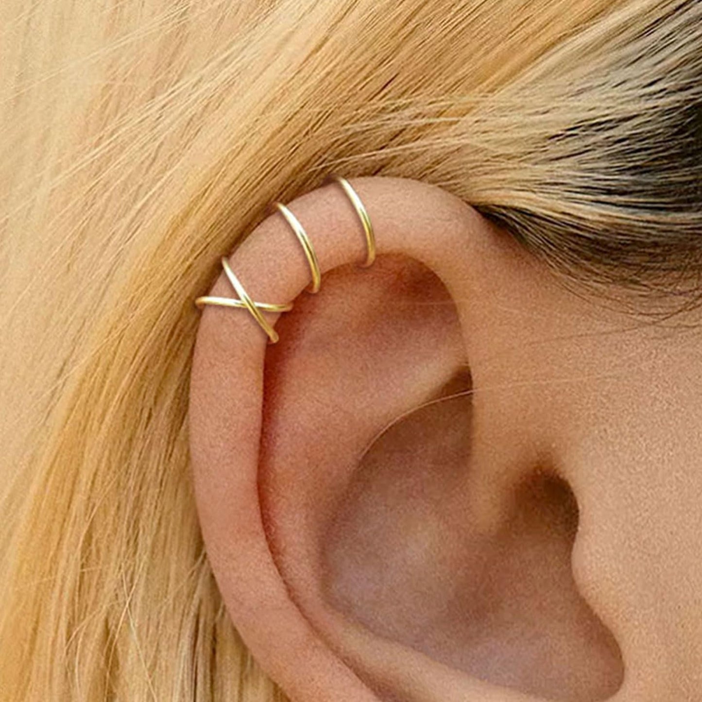 Ear Cuff Crawler Earrings for Women Helix Hook Earrings Wrap Snowflake Rhinestone Lightning Bolt Piercing Jewelry Trendy
