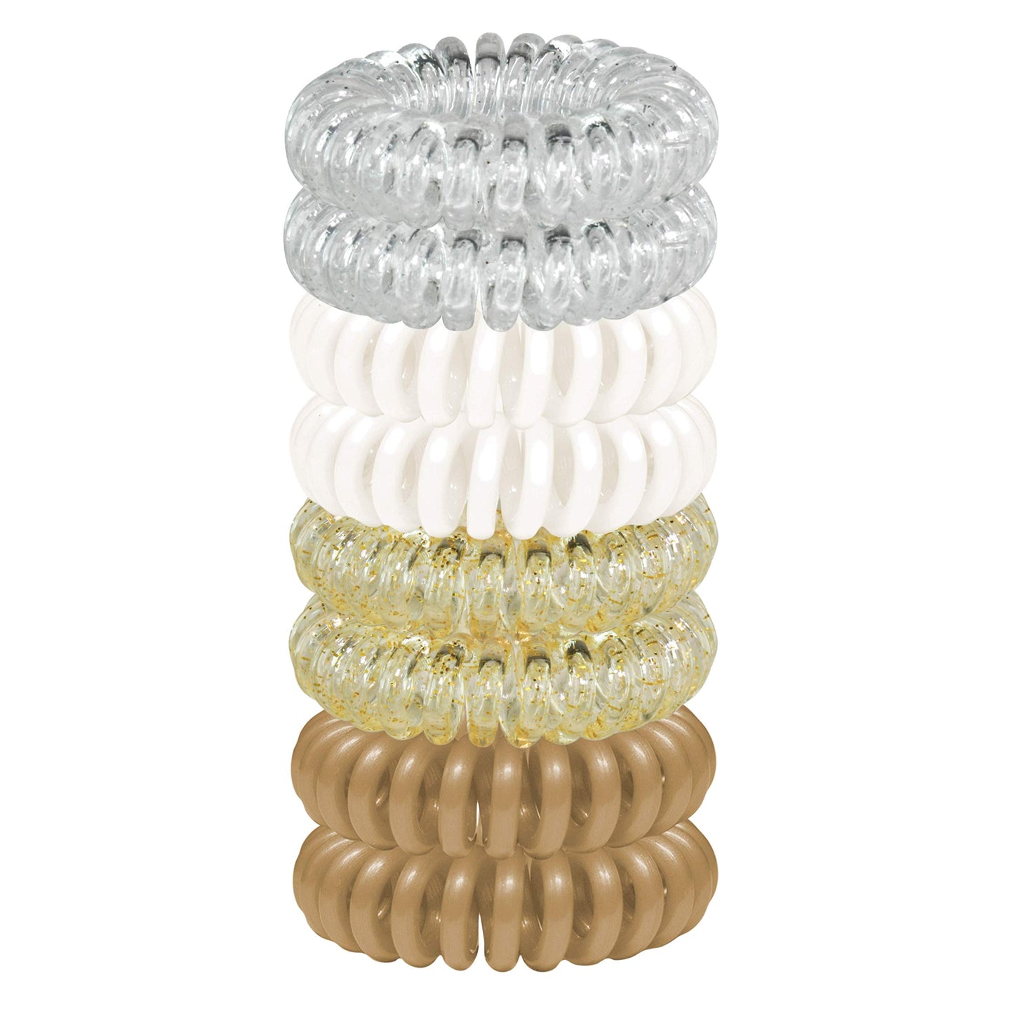 Kitsch Spiral Hair Ties for Women, Coil Hair Ties for Thick Hair, No Crease Hair Tie, Spiral Hair Ties No Damage, Hair Coils & Phone Cord Hair Ties for Thin Hair, Hair Ties Spiral, 8 pcs (Basics)